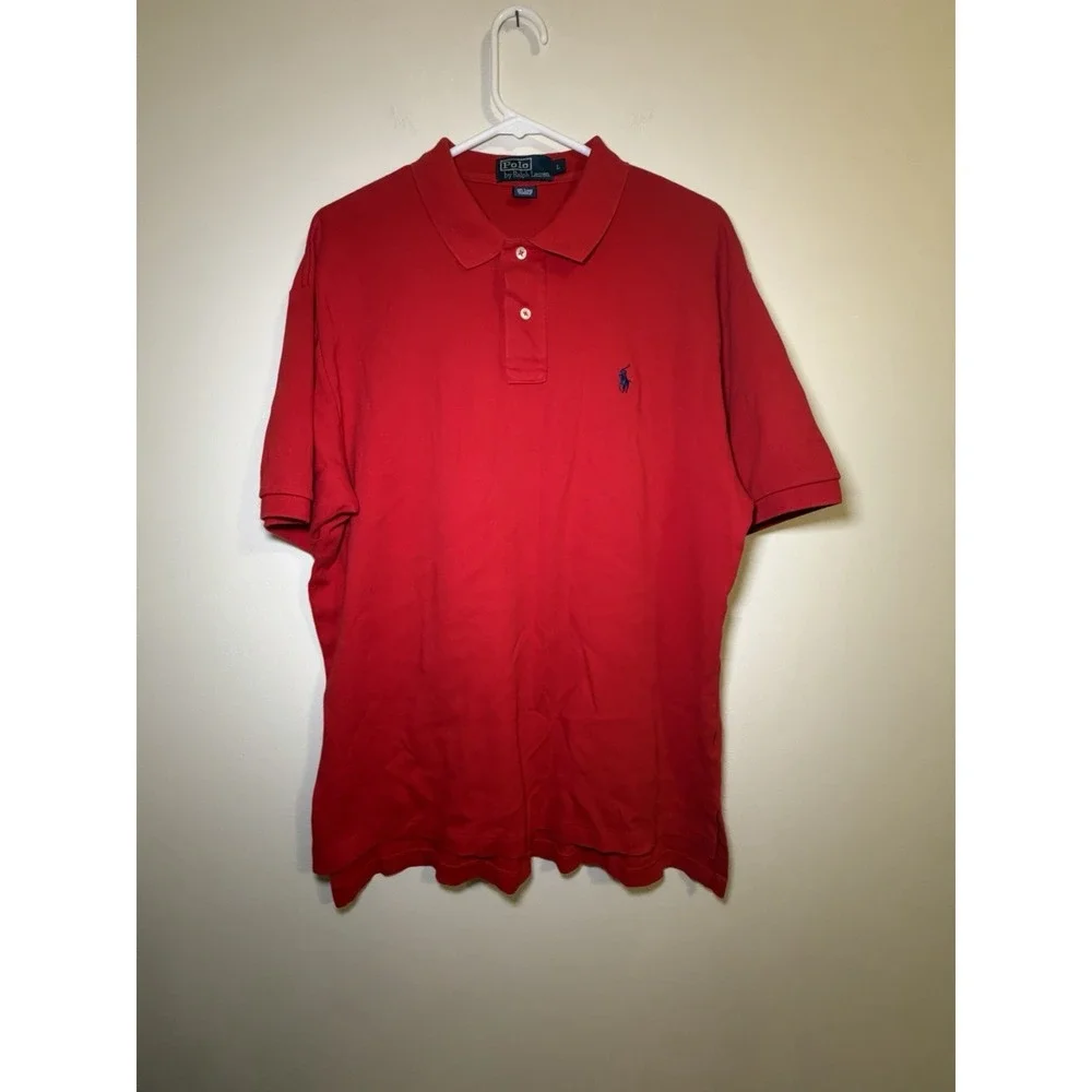 Polo Ralph Lauren Polo Mesh Polo Shirt Red Classic Fit - Men's Size Large